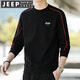 JEEP SPIRIT吉普衛(wèi)衣男長袖T恤男士春秋季新款中青年休閑上衣服學生圓領(lǐng) LH5818黑色 2XL (145-155斤)