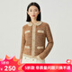 哥弟真的好（GIRDEAR）女裝拼色珠片金銀絲小香風(fēng)Polo針織開衫女A400983 金棕 S (2碼)