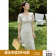 獨(dú)束大碼女裝優(yōu)雅小碎花法式氛圍感連衣裙2024年夏季新款 米底花色 4XL (尺碼：6)