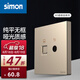 西蒙（SIMON）開關(guān)插座simon M3系列香檳金色五孔插座帶開關(guān)USB 86型墻壁電源 電視+電腦插座（六類）