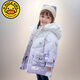 G.DUCKKIDS女童羽絨服中長款2024冬季新款中小寶寶愛莎公主亮面免洗加厚外套 8362紫色庫洛米(亮面免洗) 140碼(建議65-80斤)