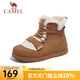 駱駝（CAMEL）冬季新款加絨加厚百搭戶(hù)外棉鞋時(shí)尚休閑厚底雪地靴女 L23W577073 駝色 38