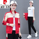 皮爾卡丹（pierre cardin）休閑運動(dòng)服套裝女春秋2025新品時(shí)尚減齡拼色開(kāi)衫衛衣束腳褲三件裝 紅色-【三件裝含t恤】 2XL L【建議125-140斤】