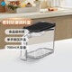 阿司倍鷺（ASVEL）日式調(diào)料盒家用塑料調(diào)料罐調(diào)味品儲(chǔ)物盒置物盒帶勺 黑色700ml 