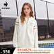 樂卡克（Le coq sportif）【新品】法國公雞復(fù)古網(wǎng)球風(fēng)女士拉鏈運動休閑寬松外套上衣 瓷白色 L