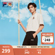 FILA 斐樂易烊千璽同款情侶款針織短袖衫2025夏季新款小狐貍寬松T恤 云菇白-WT M 170/92A/M