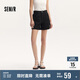 森馬（Semir）休閑褲女簡(jiǎn)約小心機(jī)直筒褲ins潮夏季小個(gè)子翻邊短褲101324125005
