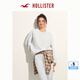 HOLLISTER24春秋款經(jīng)典小海鷗抓絨落肩衛(wèi)衣女裝KI352-4218 灰色 M (165/92A)