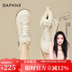達芙妮（DAPHNE）雪地靴女馬丁靴短靴冬季加絨2024新款保暖東北棉靴 米色加絨4.5cm 37 標準碼
