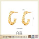 白嵐麻花耳環(huán)女S925銀耳釘時(shí)尚潮流素圈耳飾簡(jiǎn)約優(yōu)雅氣質(zhì)生日禮 金色小號