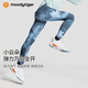moodytiger女童瑜伽褲春秋裝柔軟透氣外穿兒童運動(dòng)印花緊身褲子下裝丨小云朵 氤夢(mèng)灰 150 cm