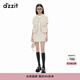 DZZIT地素短外套2024秋季新款都市感粗花呢小香風(fēng)上衣女 米白色 S
