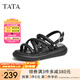 他她（TATA）白色沙灘涼鞋女軟底松糕鞋外穿百搭夏季新款WDP01BL3 黑色 39
