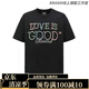 GOODBRAND全系列珍珠燙鉆刺繡輕奢時(shí)尚感g(shù)ood短袖T恤男女情侶潮服 黑色彩色珍珠  L