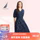 諾帝卡（NAUTICA）【商場(chǎng)同款】女裝春夏新款萊賽爾親膚透氣休閑連衣裙女41DO04 藏青色4NV L