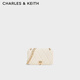 CHARLES&KEITH25夏新品時(shí)尚菱格鏈條單肩斜挎小方包七夕禮物CK2-20671747 Cream奶白色 S