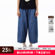 幻走（MOVEUP）2025夏季新款.FUN系列純棉丈根腰繡花章仔牛仔直筒褲女 牛仔藍 L