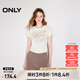 ONLY2025春季新款美式復古修身正肩印花圓領(lǐng)短款T恤女|125101062 A01 香草奶油白 M (165) 84A