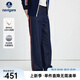 Navigare意大利小帆船磨毛保暖牛仔褲女士2025年秋冬季新款寬松休閑直筒褲 海軍藍 XL