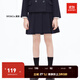 little MO&Co.童裝女童挺括百褶裙短裙半身裙兒童裙子半裙中大童 蔚藍色 120 120/53
