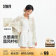 森馬（Semir）長袖襯衫女中長款oversize松弛感2025夏水墨滿印襯衣109325105002