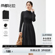 尚都比拉春夏款氣質(zhì)顯瘦半高領(lǐng)針織連衣裙女中長(zhǎng)款打底裙 優(yōu)雅黑 L