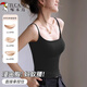 啄木鳥(niǎo)漫畫(huà)胸吊帶背心女夏外穿2025新款內搭帶胸墊無(wú)袖上衣 黑色  L