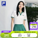 FILA斐樂女子短袖POLO衫2025夏季短款透氣翻領T恤運動上衣女