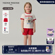 Teenie Weenie Kids小熊童裝25夏季新款男女寶寶印花短袖短褲套裝 紅色 90 cm