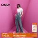 ONLY秋季可拆卸鏈條高腰老爹褲背帶牛仔褲女|12417M001 J35 復古牛仔390 S (160) S褲長(cháng)減短
