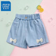 真維斯兒童褲裙洋氣夏季中大童休閑薄款半身裙短褲2025新款女童時(shí)尚熱褲 【a蝴蝶結j短褲bb】o1 160