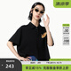 幻走（MOVEUP）2025夏季新款.FUN系列純棉polo領(lǐng)繡花章仔短款T恤女 夜黑 S