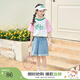 茵曼（INMAN）寬松休閑牛仔短褲2025新款夏季舒適柔軟百搭中大女童褲子 牛仔藍(lán)-F3832164A 150