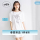 gelatopique25夏季新品【明星同款】女貓咪印花T恤短褲睡衣套裝PWCT252334 象牙白 均碼