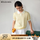 Olrain歐芮兒法式針織衫女夏季2025新款娃娃領拼色套頭衫 香草黃 XL