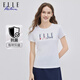 ELLE ACTIVE法式浪漫印花圓領(lǐng)短袖t恤女青春活力上衣25夏季新款休閑女裝 白色 M