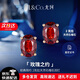 IL&CO尤珂 925銀天然石榴石耳釘女彩寶耳飾養耳洞生日情人節禮物