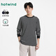 熱風(fēng)【商場(chǎng)同款】男士長(cháng)袖T恤春秋新款基本款百搭條紋打底上衣 19黑白 L