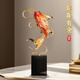諾詩(shī)曼辦公室擺件高級感魚(yú)躍龍門(mén)喬遷之喜搬家禮物開(kāi)業(yè)客廳玄關(guān)酒柜裝飾