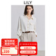 LILY2025春夏新款時尚設計感通勤氣質優(yōu)雅職業(yè)寬松垂感長袖襯衫女 604米白 S