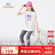 英氏（YEEHOO）女童套裝兒童短袖t恤打底褲夏季薄款時(shí)尚運(yùn)動(dòng)中大童裝洋氣夏裝新 運(yùn)動(dòng)短袖白色 150