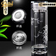 Pritea高級水晶玻璃茶杯雙層隔熱水杯男士商務(wù)透明定制刻字 竹380ml