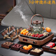 圍爐煮茶壺玻璃烤火爐套裝家用室內(nèi)煮茶器新款全套燒水壺電陶爐 電陶爐蒼山煮茶壺平光蘭溪6杯架