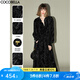 COCOBELLA[竹影拓印]新中式絲絨連衣裙小黑裙國風(fēng)襯衫裙FR0002-4 玄竹黑 L