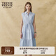 Teenie Weenie小熊女裝連衣裙2025夏季新款清新氣質(zhì)通勤素雅無(wú)袖裙 淺藍(lán)色 M