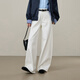 逸陽(yáng)寬松長(cháng)直筒牛仔褲女春夏季新款輕薄顯瘦窄版闊腿褲子 白色-提花牛仔 31