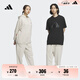 adidas情侶款加絨加厚直筒束腳運動(dòng)褲男女阿迪達斯官方輕運動(dòng) 礬土棕   M