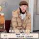紫涵（ZIHAN）任敏同款紫涵短款連帽羽絨服24年冬季新款皮絨拼接保暖鴨絨面包服 卡其 S