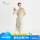 片斷（dribs＆drabs）片斷【竹影】連衣裙女夏季新中式國風(fēng)復(fù)古吊帶裙小上衣一整套 白綠 XL 170/92A