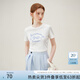 范思藍恩美式復(fù)古甜美蝴蝶結(jié)印花短袖T恤2024夏新款百搭上衣12976 白色 L